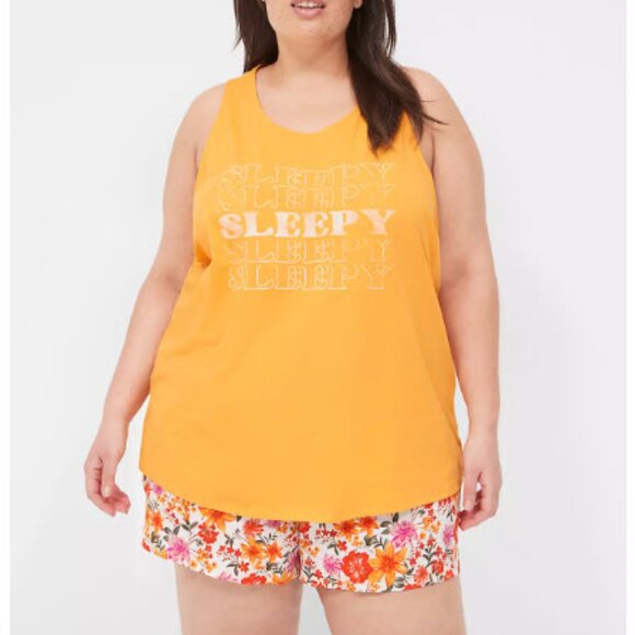 NWT Lane Bryant Cacique Tank & Short PJ Sleep Set Size 22 24 (3X) - Picture 1 of 7
